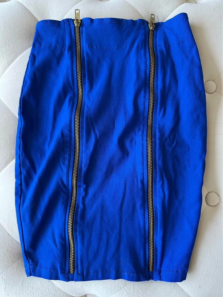 Blue Zipper Detail Mini Skirt - Women's - photo 2