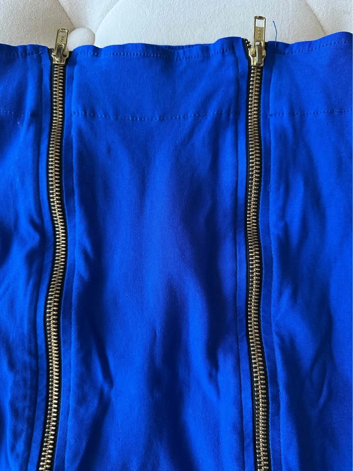 Blue Zipper Detail Mini Skirt - Women's - photo 4