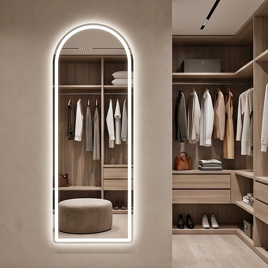 Full-Length LED Mirror – 3 Color Lighting