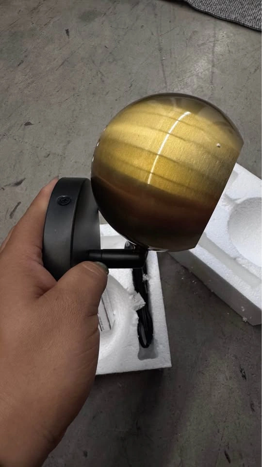 Mid-Century Modern Antique Brass and Black Wall Sconce - photo 2