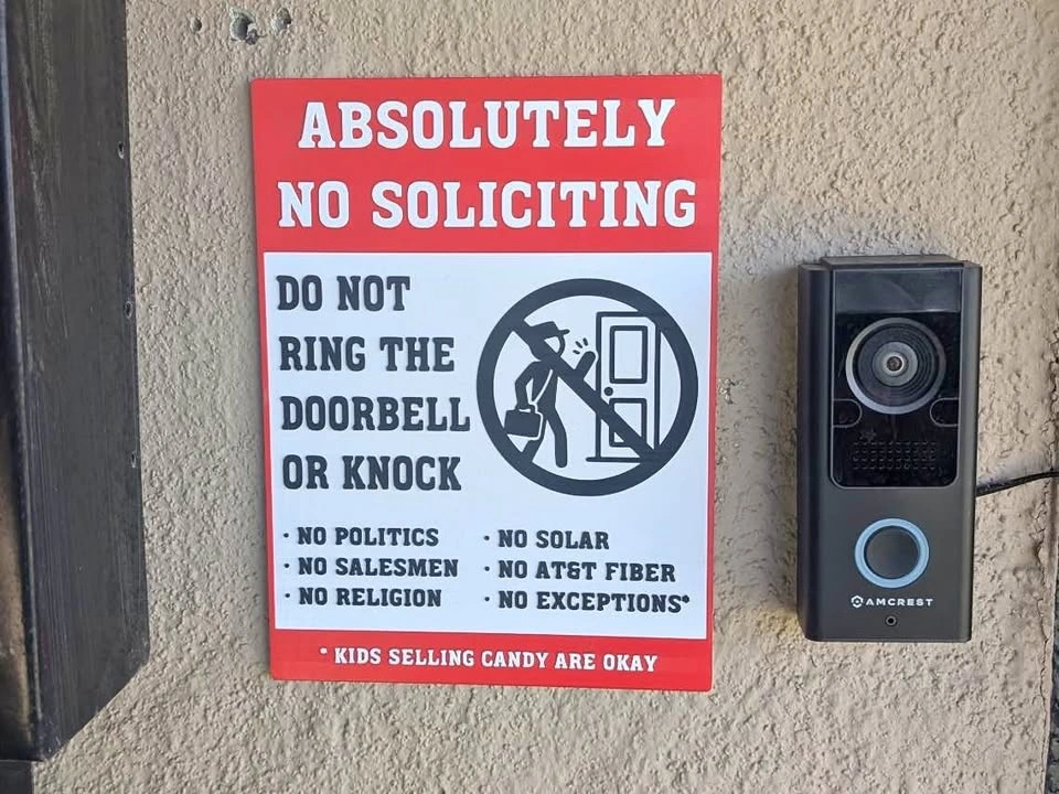 No Soliciting Sign