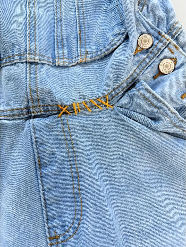 Floral Denim Overalls, Painted Denim Dungarees, Flower Overalls - photo 4
