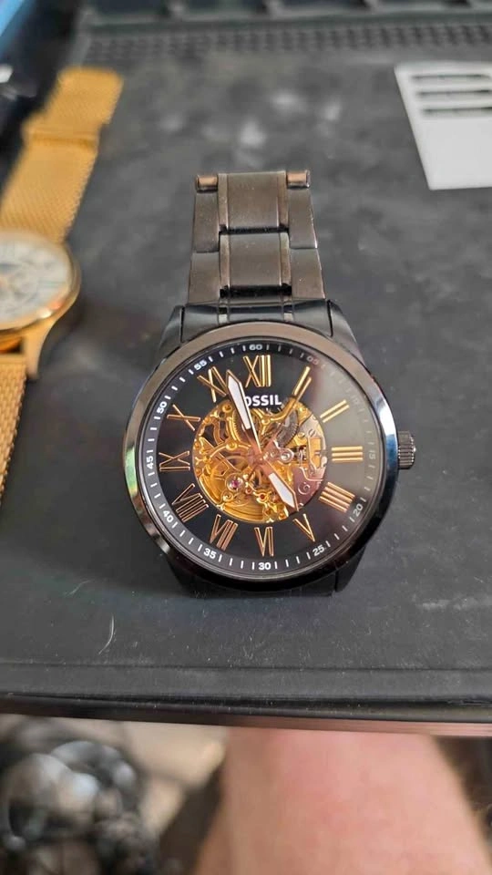 Fossil Flynn Automatic Black Stainless Steel Watch BQ2092