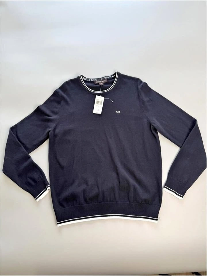 Michael Kors Knit Sweater Size M Black Crewneck Minimal Preppy