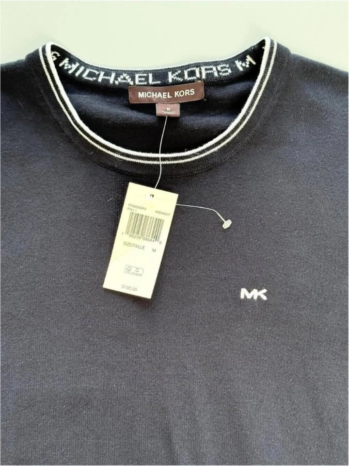 Michael Kors Knit Sweater Size M Black Crewneck Minimal Preppy - photo 3