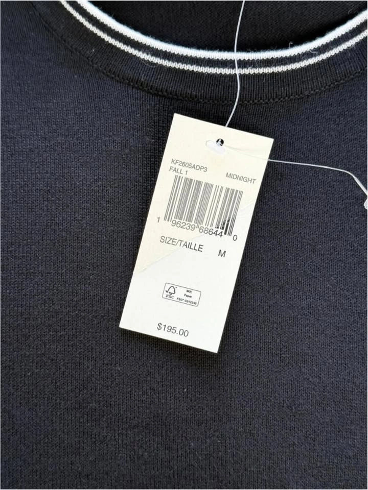 Michael Kors Knit Sweater Size M Black Crewneck Minimal Preppy - photo 4