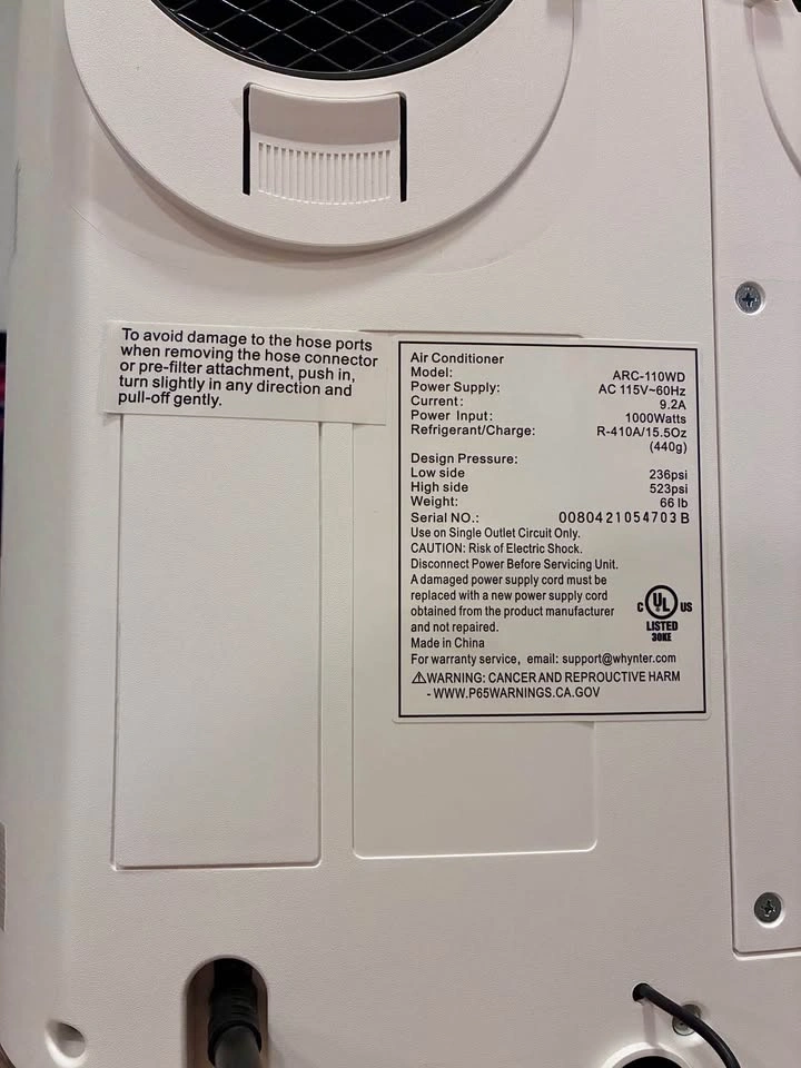 Whynter Dual Hose Portable AC (ARC-110WD) - LIKE NEW - photo 3