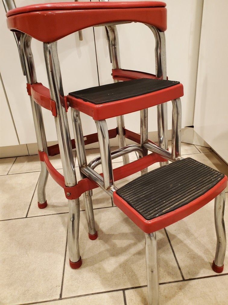 Cosco Retro Counter Stool with Pull Out Step Stool - photo 2