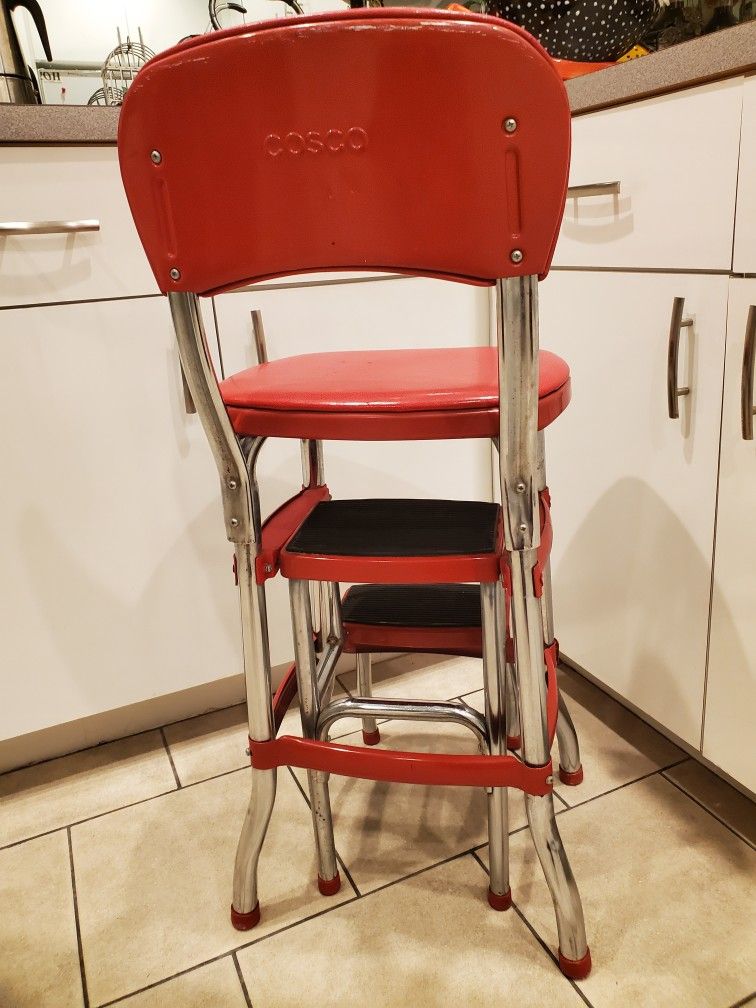Cosco Retro Counter Stool with Pull Out Step Stool - photo 5