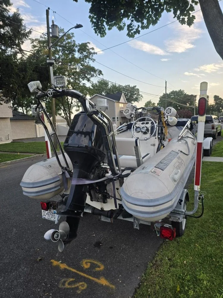 1999 Caribe 13' Rubber Inflatable Boat w/ 40 HP Mercury image indicator(2)