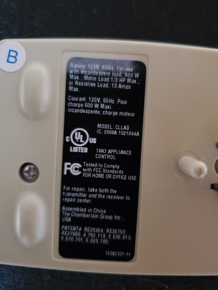 Chamberlin (CLLAD) Remote Light Control - photo 3