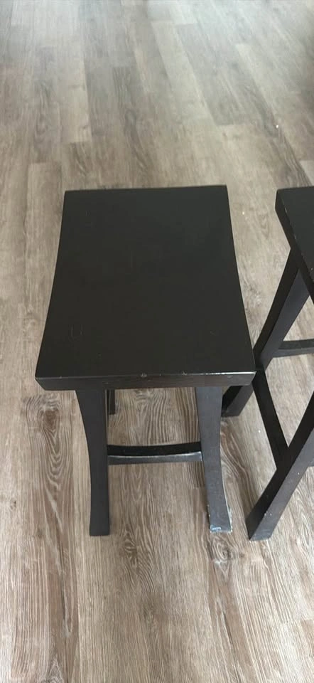 2 Black Bar Stools – Good Condition - photo 3