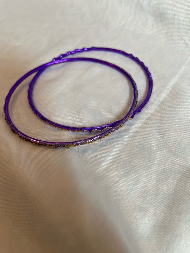 Purple Glitter Bangles