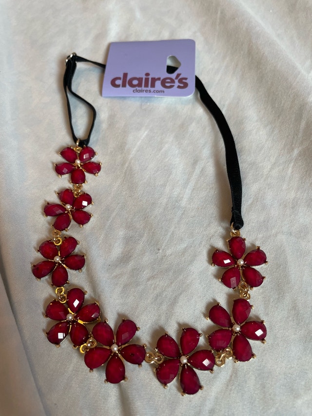 Claire's Floral Statement Necklace/Headband