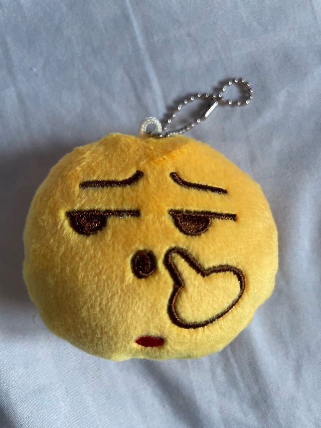 Middle Finger Emoji Plush Keychain