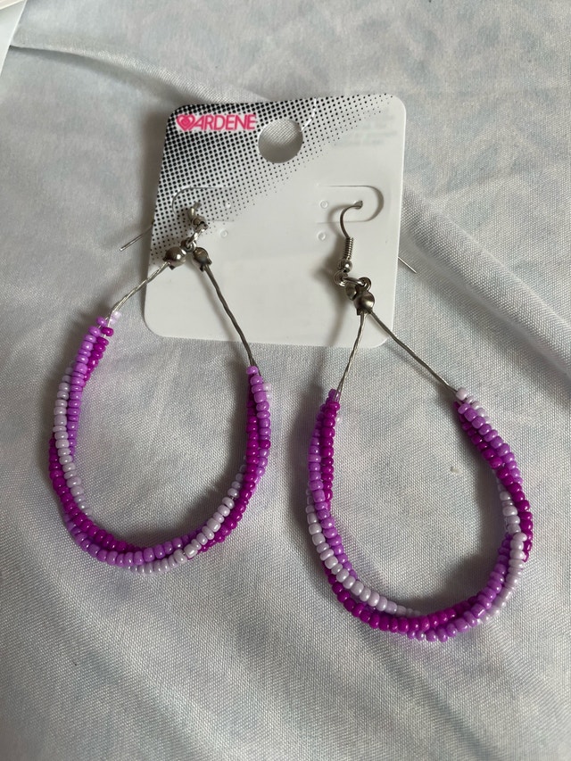 Ardene Bead Hoop Earrings (never used)