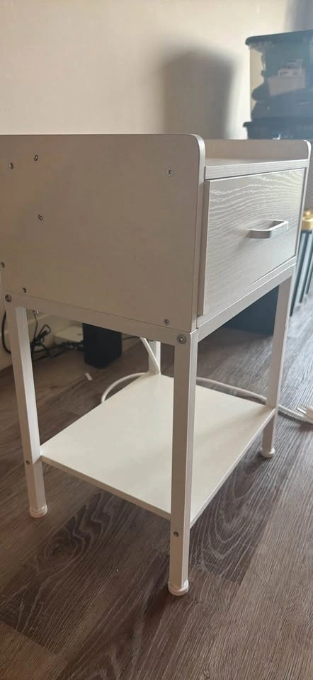 White Nightstand with Built-in USB & Power Outlets – $50 - photo 2