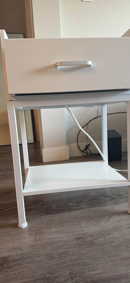 White Nightstand with Built-in USB & Power Outlets – $50 - photo 3