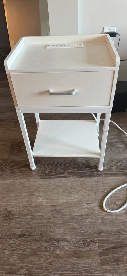 White Nightstand with Built-in USB & Power Outlets – $50 - photo 5