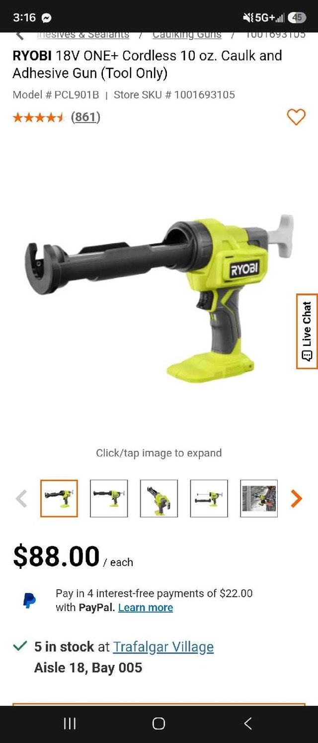 RYOBI 18V ONE+ Cordless Caulk & Adhesive Gun (P310G) – Tool Only - photo 5