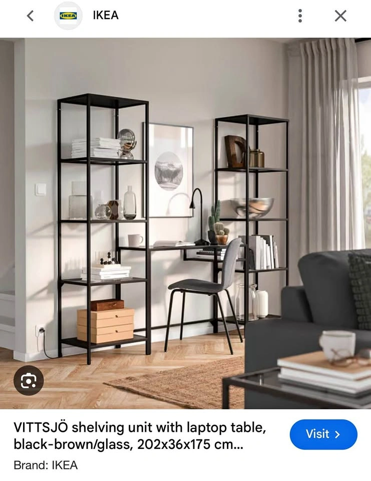 IKEA VITTSJÖ shelving unit with laptop table