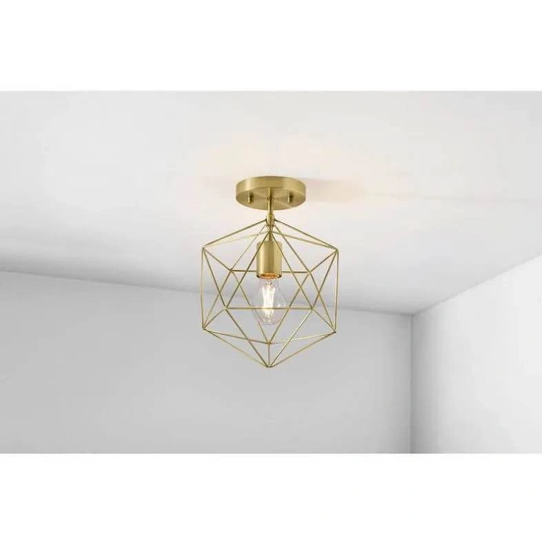 Hampton Bay Winfield 9.5 inch 1-Light Gold Ceiling Light - photo 2