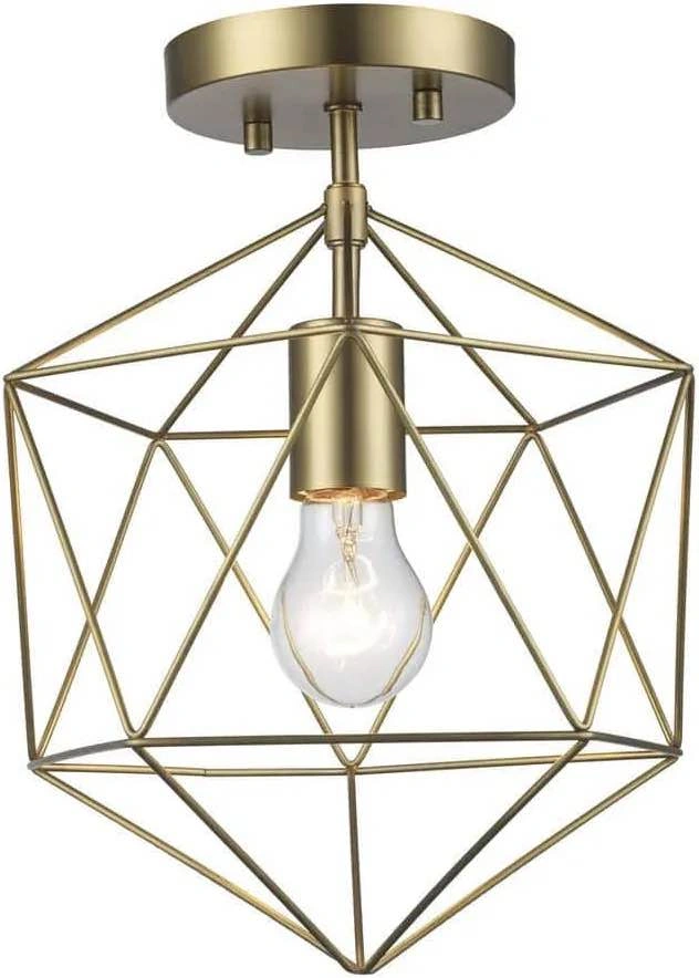 Hampton Bay Winfield 9.5 inch 1-Light Gold Ceiling Light - photo 3