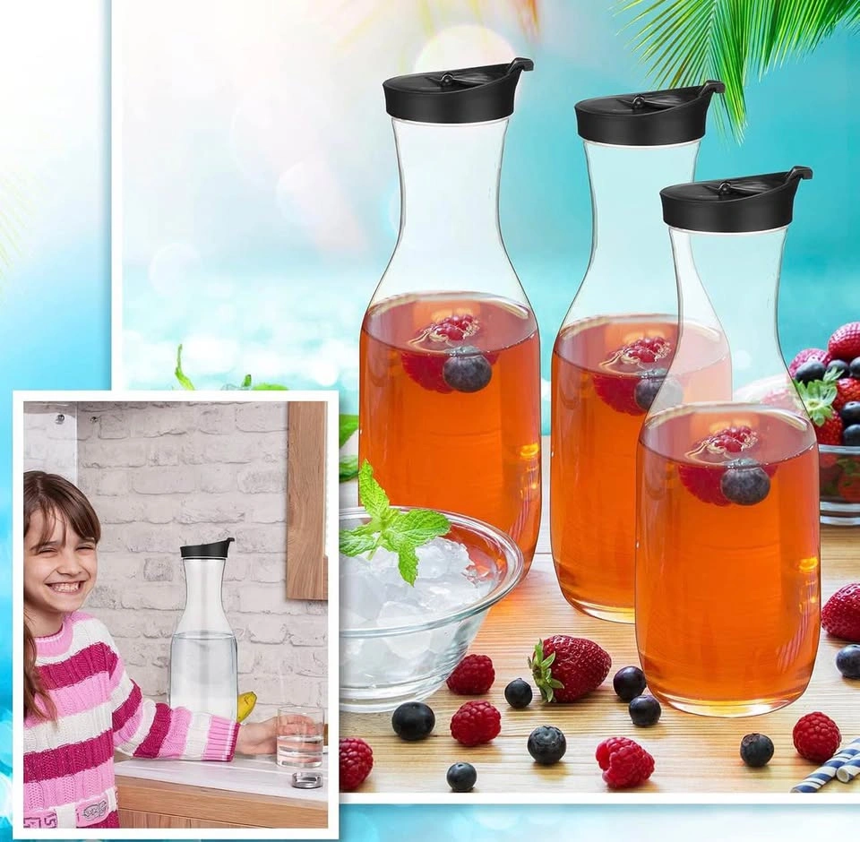 Skylety 16 Pcs 50 oz Clear Water Carafe with Flip Top Lid - photo 2