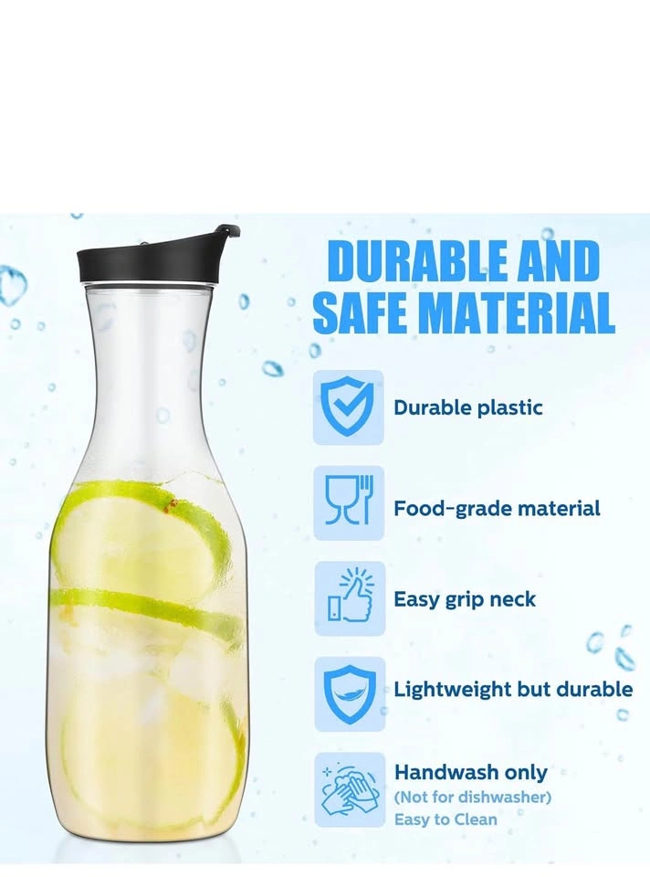 Skylety 16 Pcs 50 oz Clear Water Carafe with Flip Top Lid - photo 5