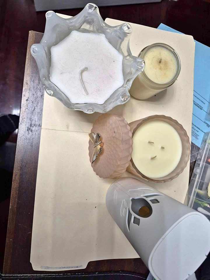 Candles and automatic scent dispenser