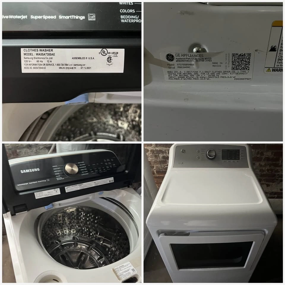 Samsung Top Load Washer + GE Gas Dryer — Brooklyn 11235