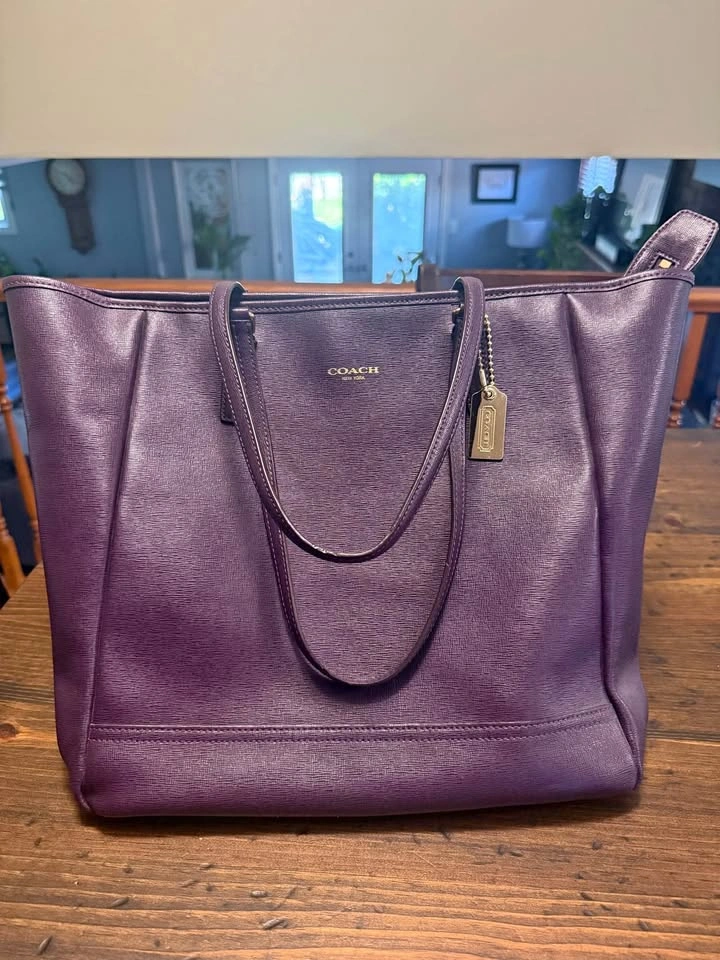 COACH CITY TOTE BAG IN EGGPLANT