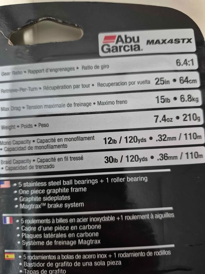 New ABU GARCIA MAX STX baitcaster fishing reel - photo 3
