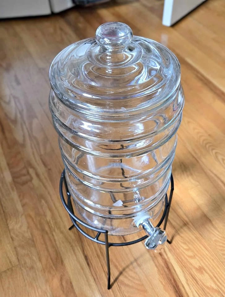 Home Essentials 1.5 Gallon Glass Beverage Dispenser with Stand