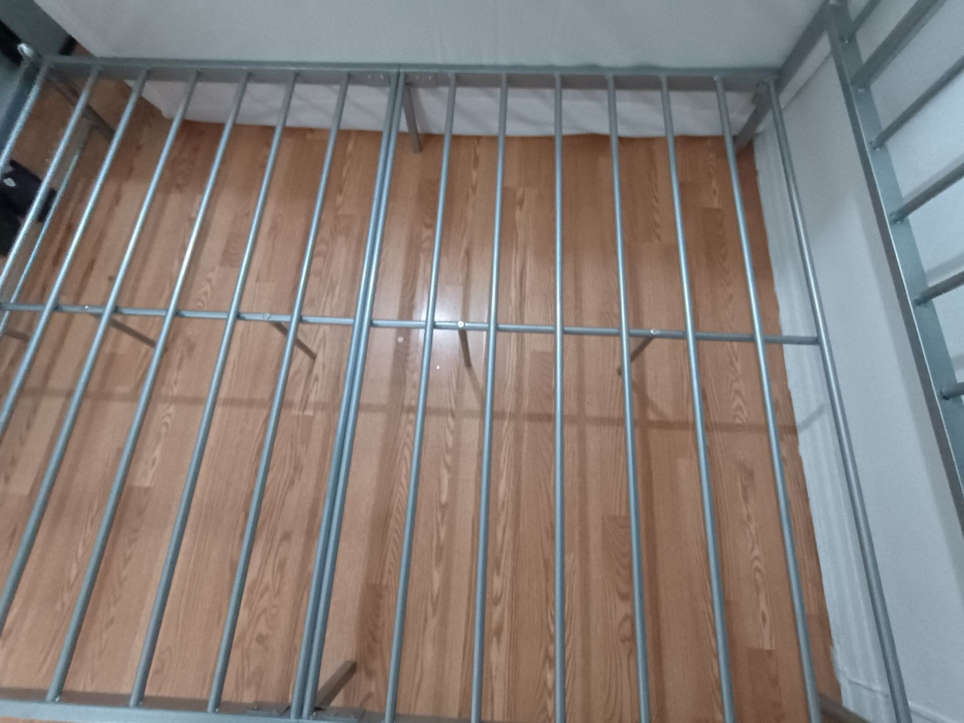 Silver Toned Metal Queen Bed Frame - photo 5