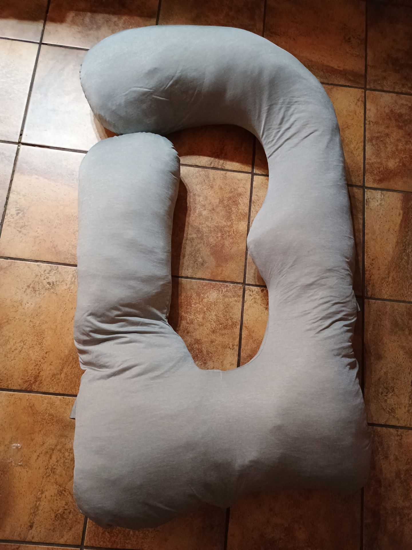 Grey Pregnancy Support Pillow with removable cover