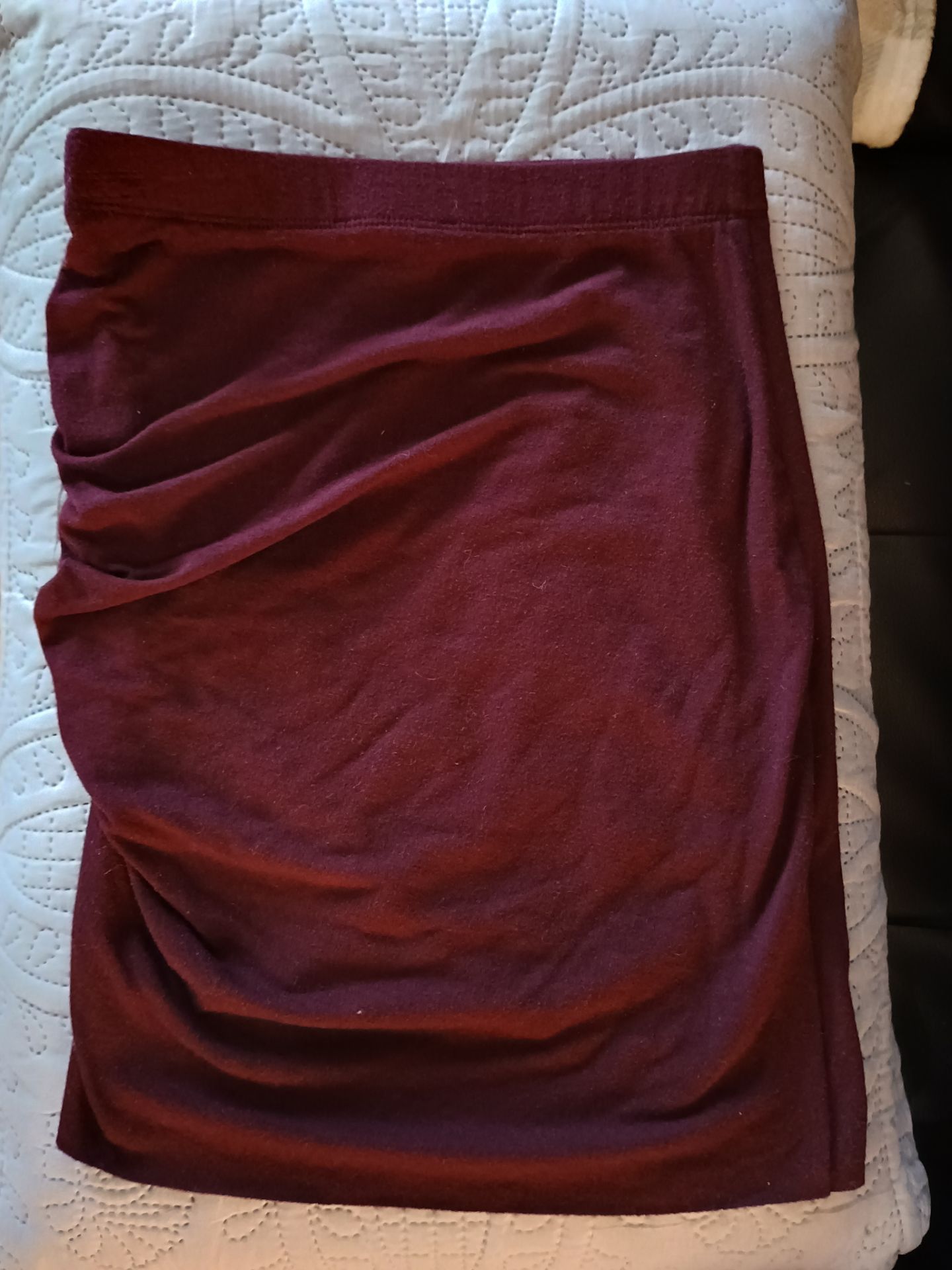 Vintage Forever 21 Burgundy Ruched Bodycon Skirt XS - photo 2