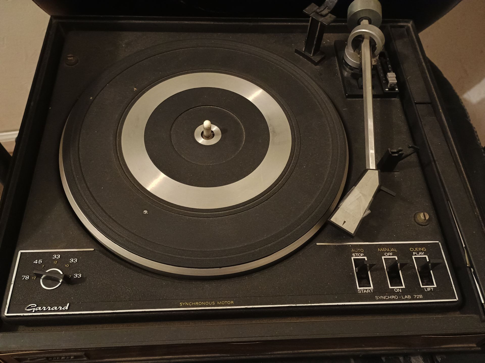 Vintage Garrard Synchro Lab 72b Vinyl Turntable Record Player - photo 2