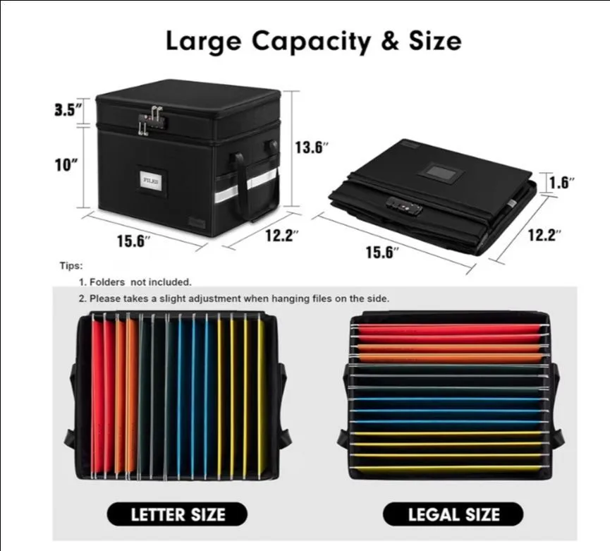 Fireproof File Organizer Box with Lock - photo 2