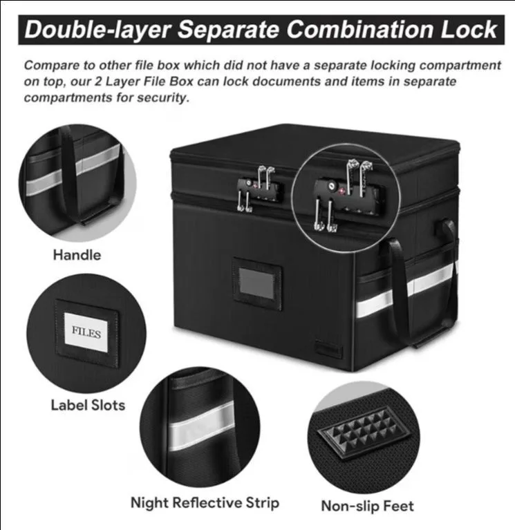 Fireproof File Organizer Box with Lock - photo 4