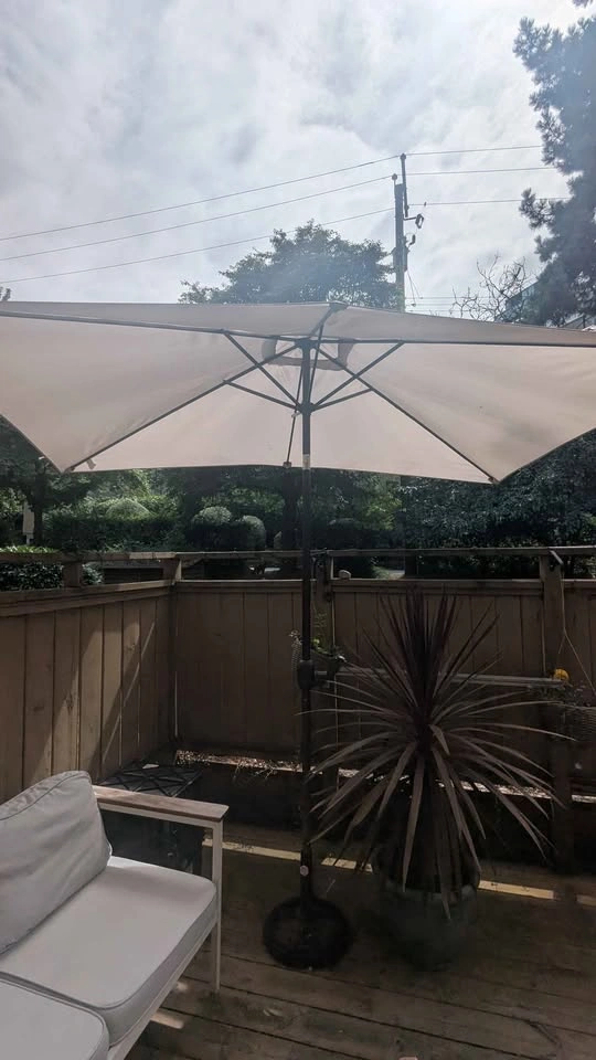 Large rectangular, tilting outdoor umbrella with base - photo 2
