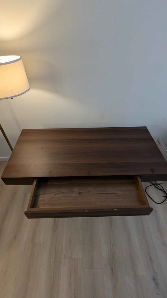 Office desk - Walnut with one drawer - 120cm wide - photo 3