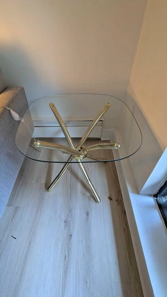 Glass top side table