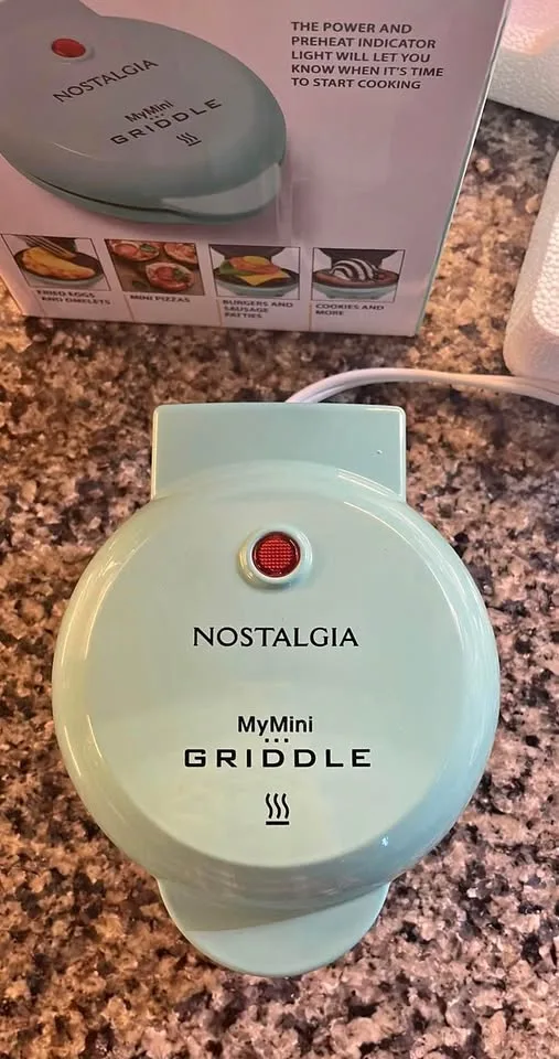 Nostalgia MyMini Electric Griddle, Nonstick, Aqua Blue thumbnail