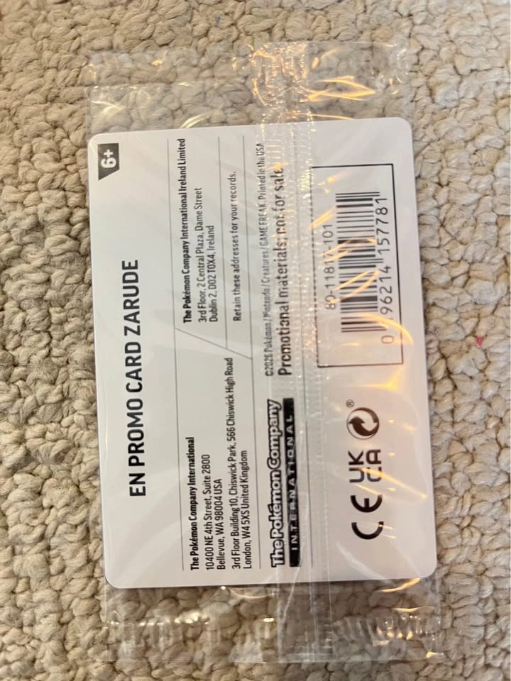 Zarude 056/084 GameStop Promo - Pitch Black - Brand New Sealed P - photo 2