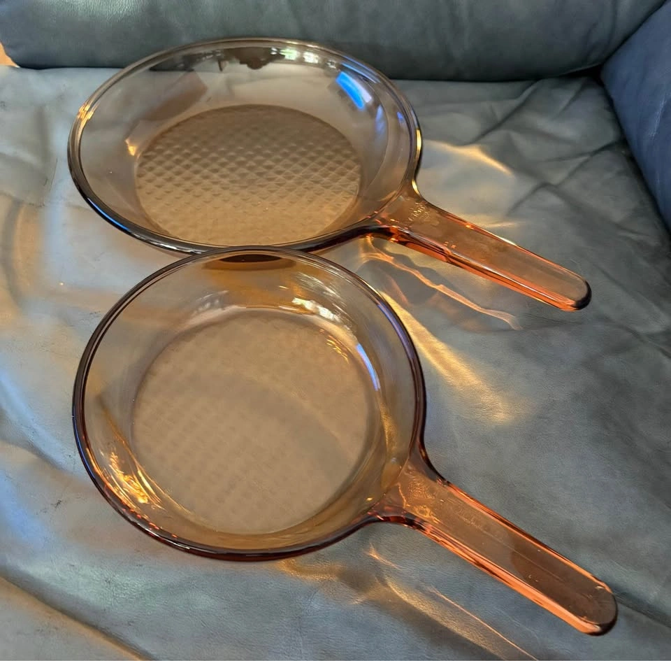 Vintage 80’s Corning Ware VISION 7.5 & 10” Skillet Set - photo 2