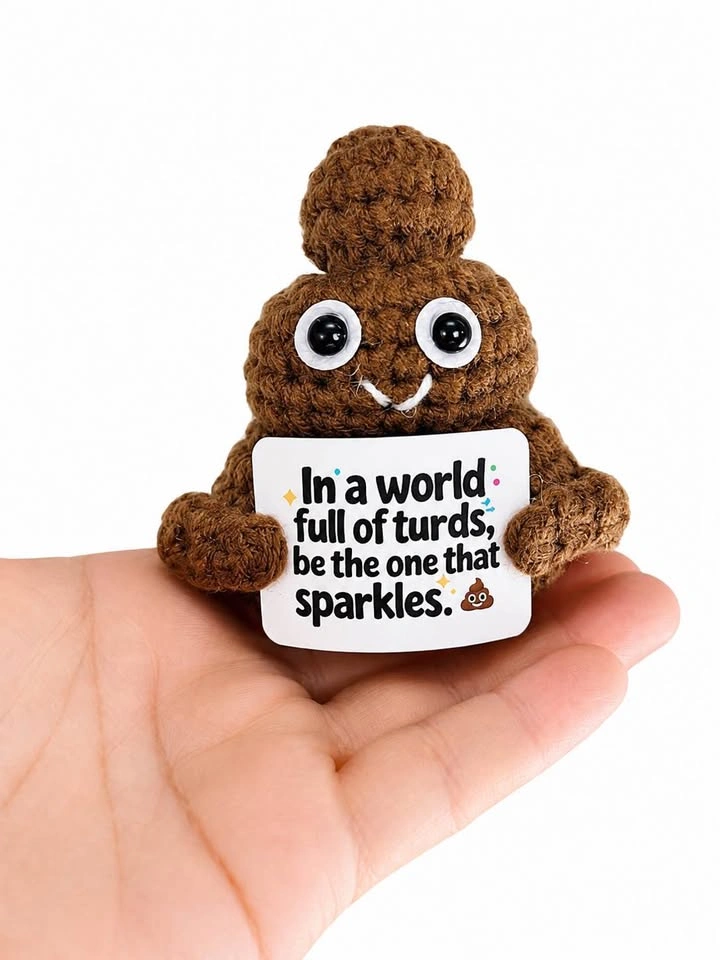 NEW Funny Crochet Poop with Positive Sign - photo 2