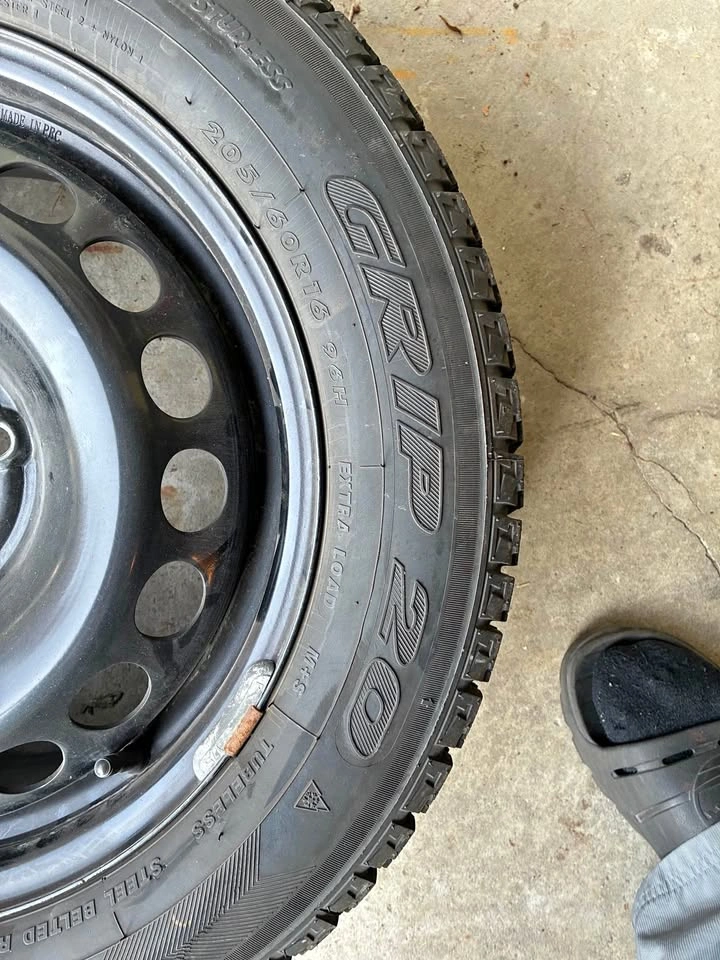 Winter tire set on rims