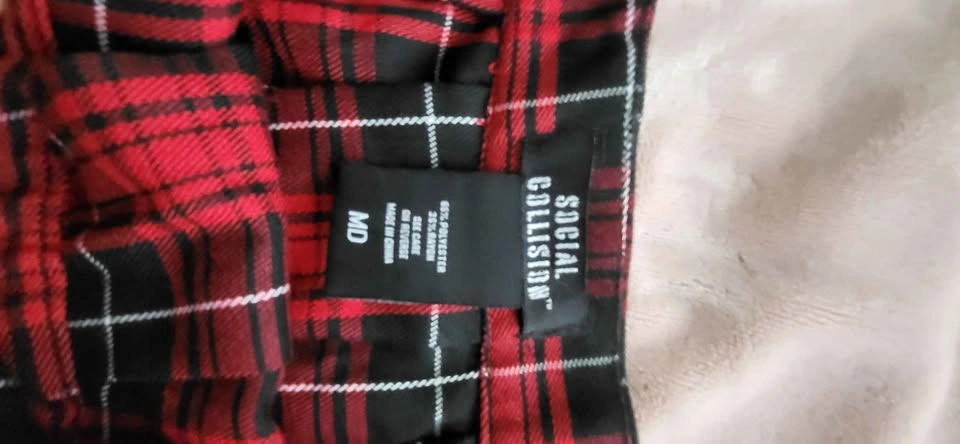 Social Collision Red Plaid Pleated Mini Skirt - photo 2