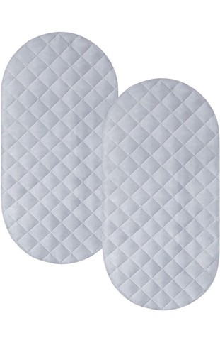 Mattress Pad Covers for a bassinet 2pack Gray